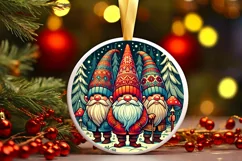 Round Christmas Ornament Sublimation|Clipart Product Image 2