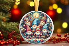 Round Christmas Ornament Sublimation|Clipart Product Image 2