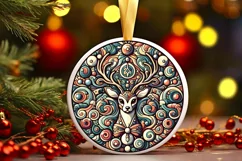 Round Christmas Ornament Sublimation|Clipart Product Image 2