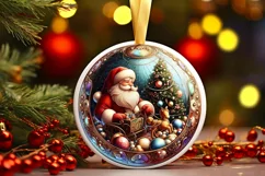 Round Christmas Ornament Sublimation|Clipart Product Image 2