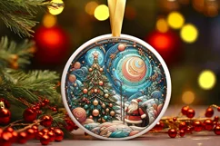 Round Christmas Ornament Sublimation|Clipart Product Image 2