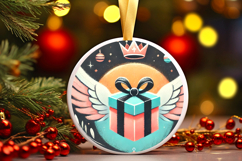 Round Christmass Ornament PNG Product Image 1