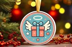 Round Christmas Ornament Sublimation|Clipart Product Image 2