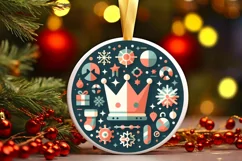Round Christmas Ornament Sublimation|Clipart Product Image 2
