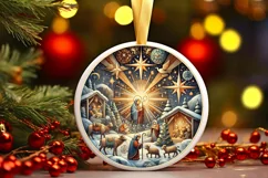 Round Christmas Ornament Sublimation|Clipart Product Image 2