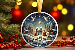 Round Christmass Ornament PNG Product Image 1