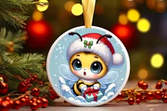Round Christmas Ornament Sublimation|Clipart Product Image 1