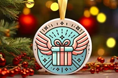 Round Christmas Ornament Sublimation|Clipart Product Image 1