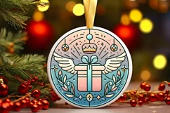Round Christmas Ornament Sublimation|Clipart Product Image 1