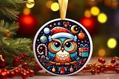 Round Christmas Ornament Sublimation|Clipart Product Image 2
