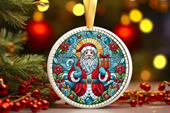 Round Christmas Ornament Sublimation|Clipart Product Image 2