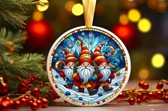Round Christmas Ornament Sublimation|Clipart Product Image 1