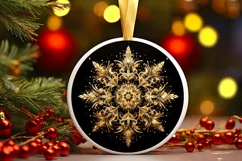 Snow Flake Christmas Round Cute Ornament Sublimation Product Image 2