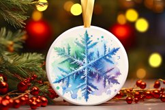 Snow Flake Christmas Round Cute Ornament Sublimation Product Image 2
