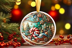 Christmas Round Cute Ornament Sublimation Product Image 2
