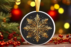 Snow Flake Christmas Round Cute Ornament Sublimation Product Image 2