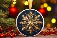 Snow Flake Christmas Round Cute Ornament Sublimation Product Image 2