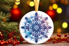 Snow Flake Christmas Round Cute Ornament Sublimation Product Image 2