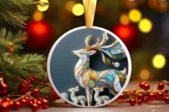 Christmas Round Cute Penguin Ornament Sublimation Product Image 1