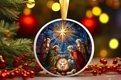 Christmas Round Ornament Sublimation Product Image 2