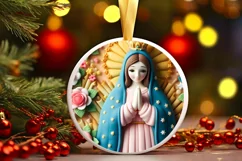 Christmas Round Snow Man Animal Ornament Sublimation Product Image 2