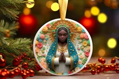 Christmas Round Ornament Sublimation Product Image 2