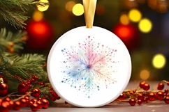 Snow Flake Christmas Round Cute Ornament Sublimation Product Image 2