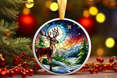 Stained Glass Christmas Round Ornament Sublimation Product Image 1