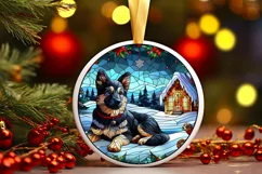 Stained Glass Christmas Round Ornament Sublimation Product Image 2