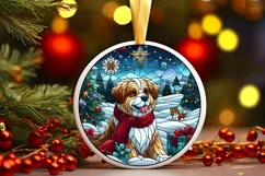 Stained Glass Christmas Round Ornament Sublimation Product Image 2