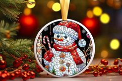 Stained Glass Christmas Round Ornament Sublimation Product Image 2