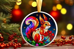 Stained Glass Christmas Round Ornament Sublimation Product Image 2