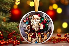 Stained Glass Christmas Round Ornament Sublimation Product Image 2