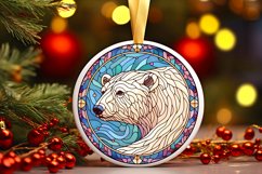 Stained Glass Christmas Round Ornament Sublimation Product Image 1