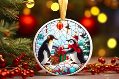 Stained Glass Christmas Round Ornament Sublimation Product Image 2