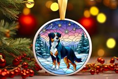 Stained Glass Christmas Round Ornament Sublimation Product Image 2