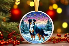 Stained Glass Christmas Round Ornament Sublimation Product Image 2