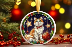 Stained Glass Christmas Round Ornament Sublimation Product Image 2