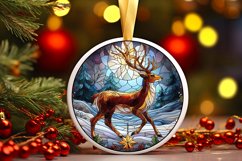 Stained Glass Christmas Round Ornament Sublimation Product Image 2