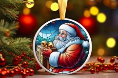 Stained Glass Christmas Round Ornament Sublimation Product Image 2