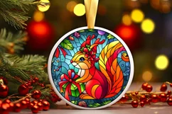 Stained Glass Christmas Round Ornament Sublimation Product Image 2