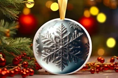 Christmas Round Cute Ornament Sublimation Product Image 2