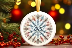 2025 Christmas Snowflake Sublimation PNG Product Image 1