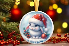 Bunny Santa Winter Watercolor PNG Product Image 3