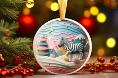 Round Christmas Ornament Sublimation|Clipart Product Image 2