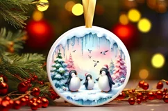 Round Christmas Ornament Sublimation|Clipart Product Image 2