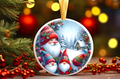 Round Christmass Ornament Sublimation|Clipart Product Image 1