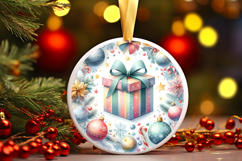 Round Christmass Ornament Sublimation|Clipart Product Image 1