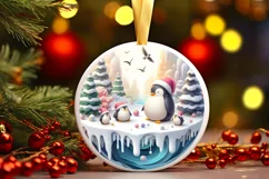 Round Christmas Ornament Sublimation|Clipart Product Image 3