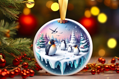 Round Christmass Ornament Sublimation|Clipart Product Image 1